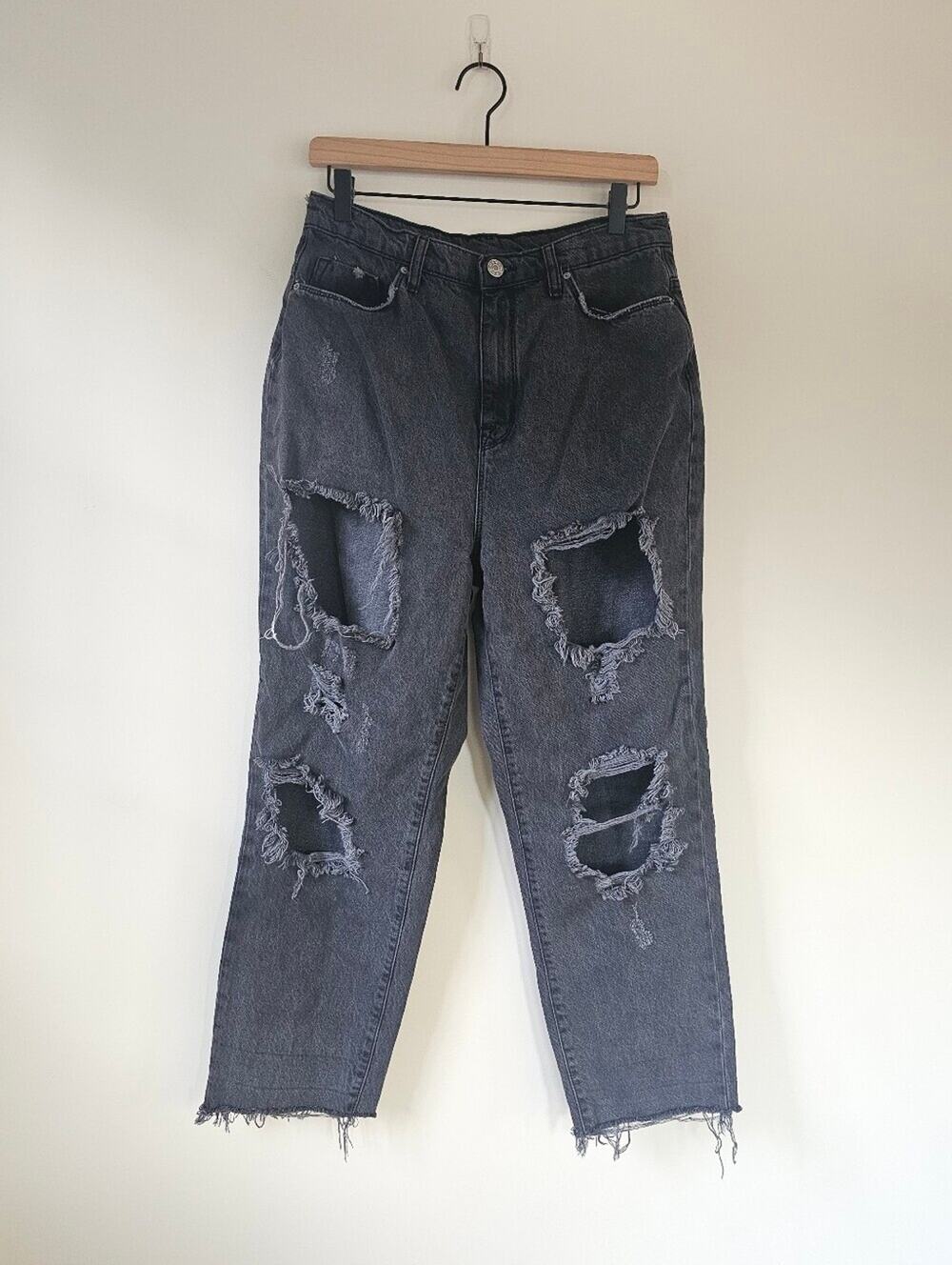 BDG Mom High Rise Black Distressed Jeans